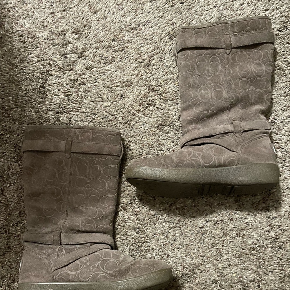Shoe bundle - worn coach suede boots & high Heeled knee high boots size 8.5